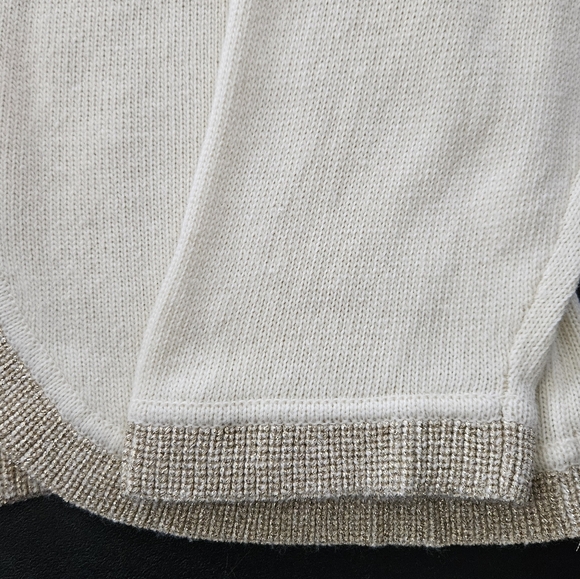 NWT - Old Navy Gold Metallic Trim Cream Wrap Cardigan - Size XXL - Picture 4 of 7